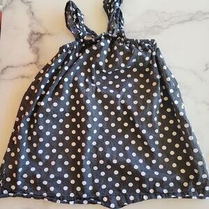 Niki B. Size 5 polka dot A-line dress 100% cotton retro black white sleeveless p
